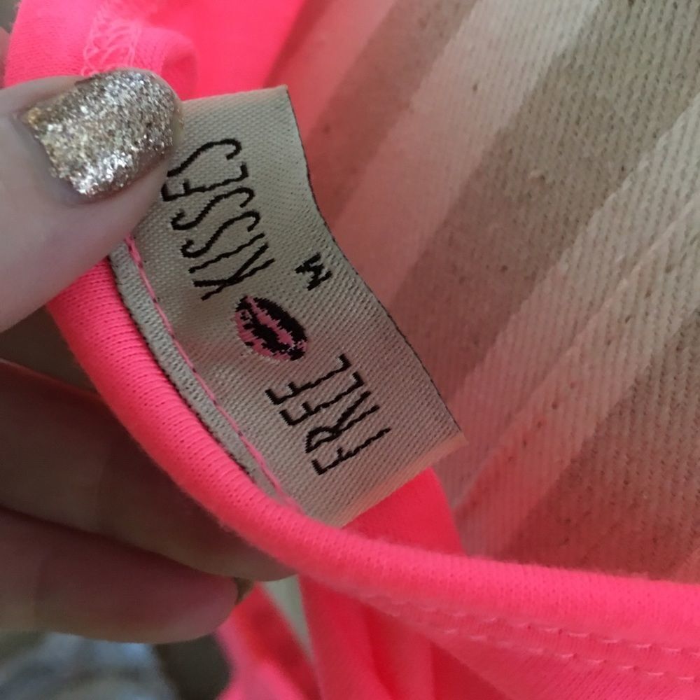 Neon Pink Cute Open Back Tank - Picture 3 of 4